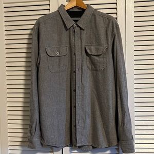 Prana lybek mens cotton flannel shirt herringbone